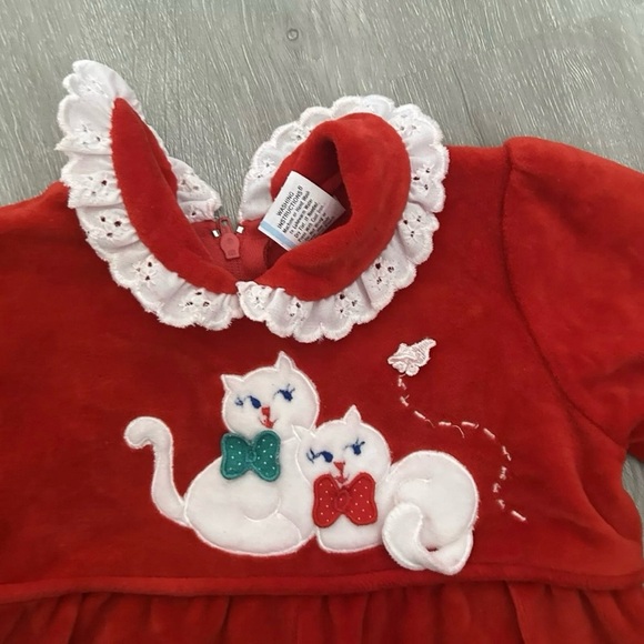 Vintage Baby Christmas Red Romper Size 6-9 Months - Picture 3 of 4